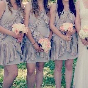 Cocktail dress flapper 1920s style gold taupe